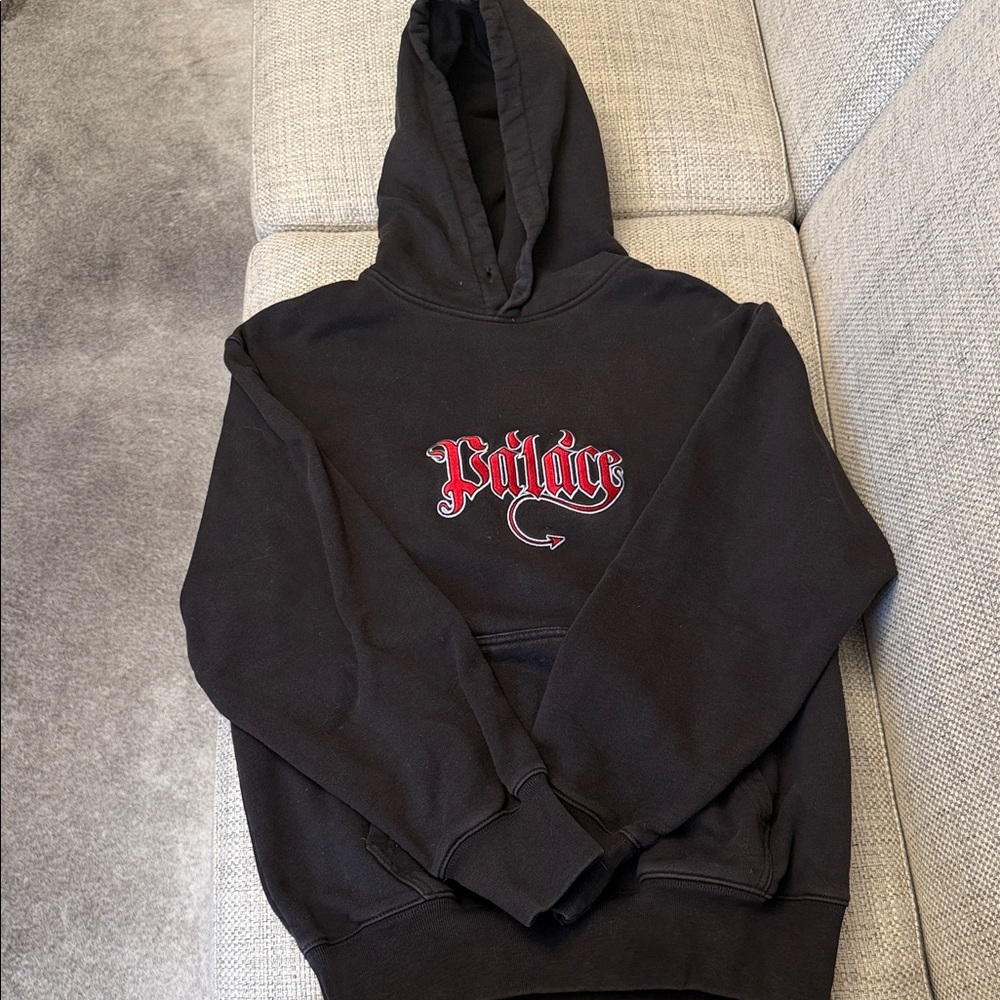 PALACE Black Hoodie with Red Logo